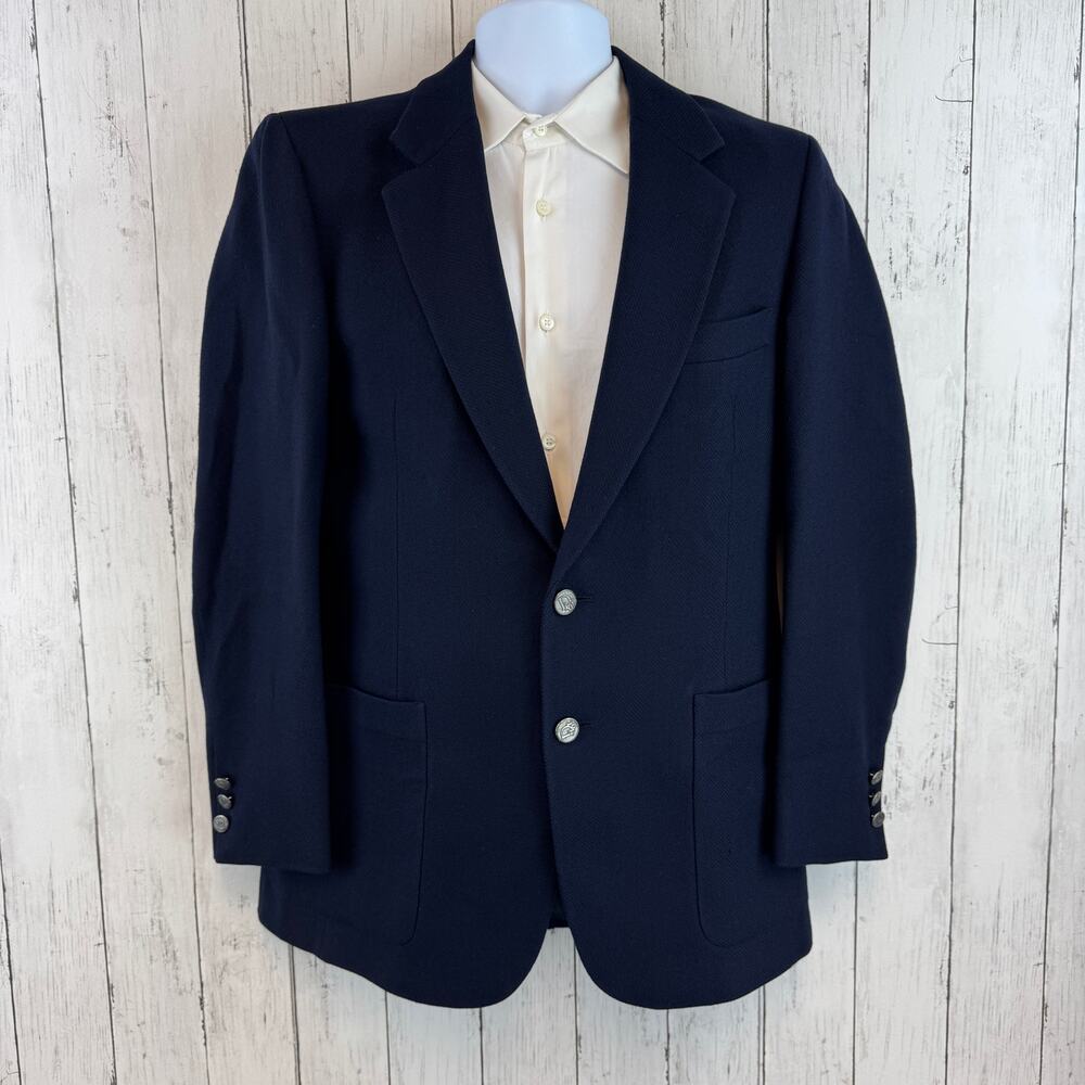 Hickey Freeman Windowpane Worsted Wool Single-Breasted Blazer Sport Size 39R